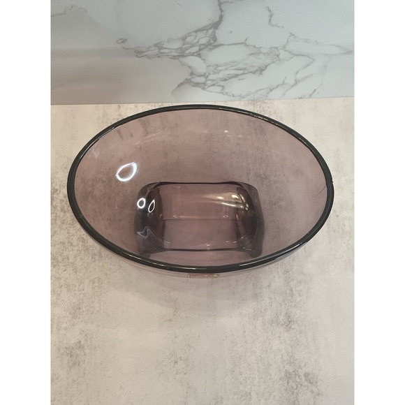 Vtg Viking Amethyst Scroll Oval Bowl Hand Made - Picture 5 of 9